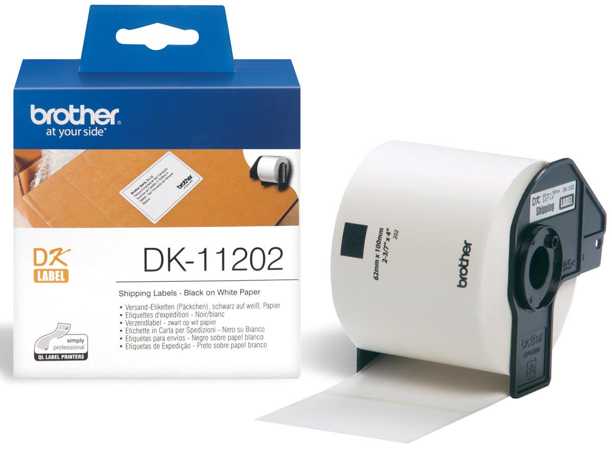 Brother etiketten voor QL, ft 62 x 100 mm, pak van 300 etiketten afbeelding