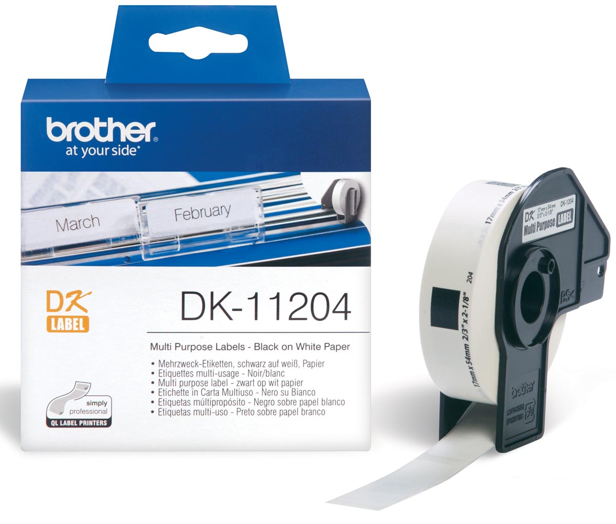 Brother etiketten voor QL, ft 17 x 54 mm, pak van 400 etiketten afbeelding