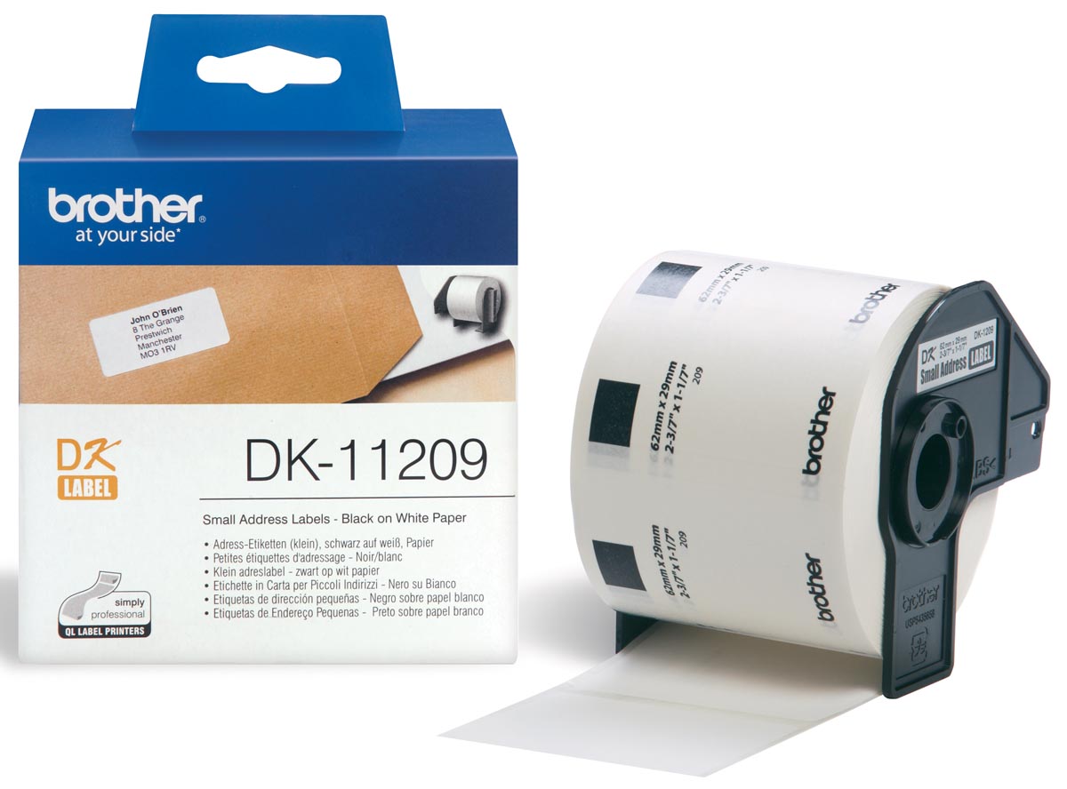 Brother etiketten voor QL, ft 29 x 62 mm, pak van 800 etiketten afbeelding