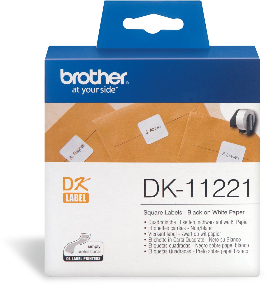 Brother etiketten voor QL, ft 23 x 23 mm, pak van 1000 etiketten