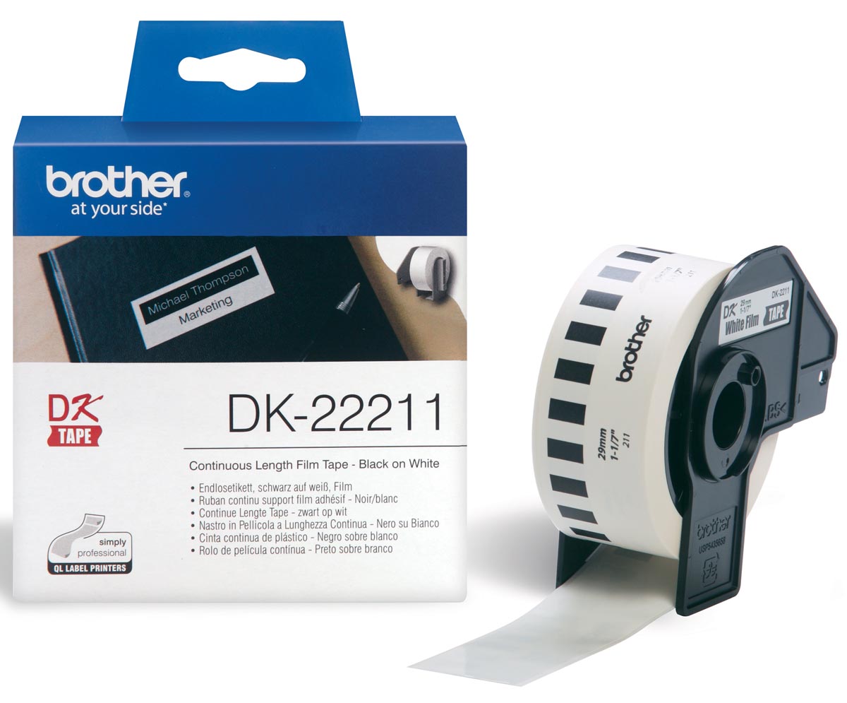 Brother doorlopende labelrol voor QL, ft 29 mm x 15,24 m, plastic film