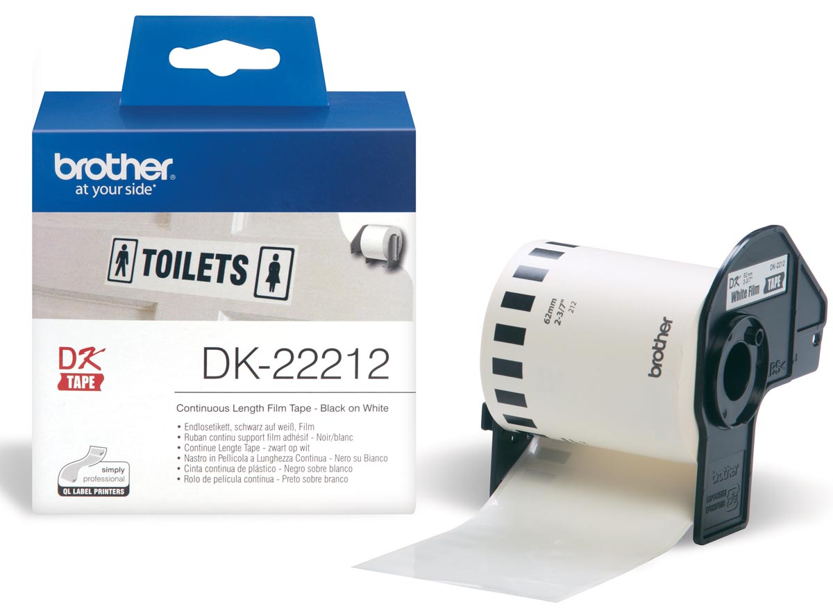 Brother doorlopende labelrol voor QL, ft 62 mm x 15,24 m, plastic film afbeelding