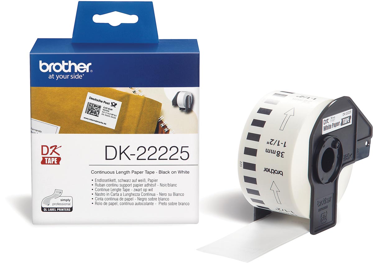 Brother doorlopende labelrol voor QL, ft 38 mm x 30,48 m, papier