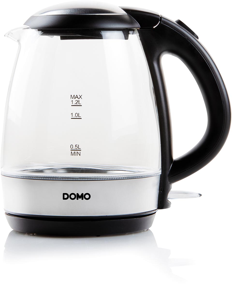 Domo waterkoker uit glas en RVS, 1,2 l, 2200 W afbeelding