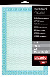 Decadry certificat ft A4, 115 g, paquet de 70 feuilles