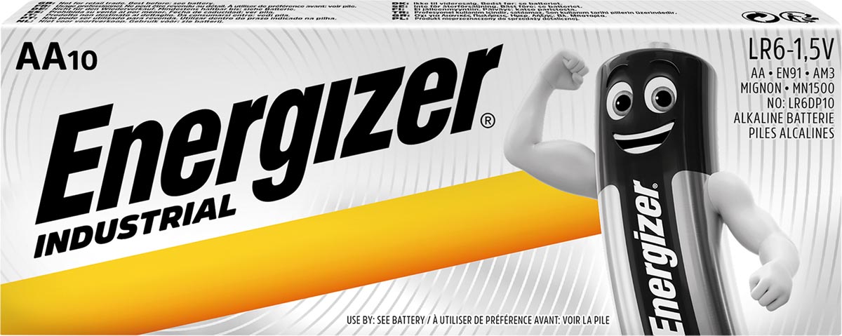 Energizer Industrial alkaline batterij AA/LR06/E91, 10 stuks afbeelding