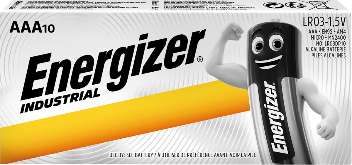 Energizer Industrial alkaline batterij AAA/LR03/E92, 10 stuks afbeelding