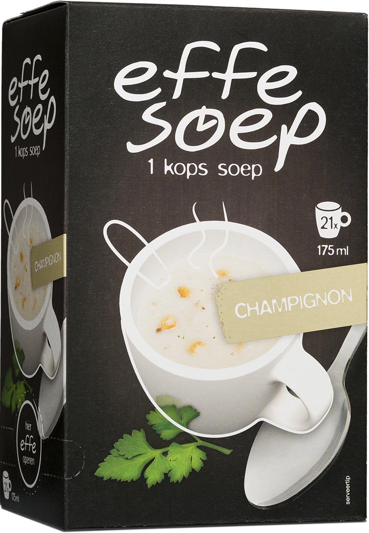 Effe Soep 1-kops, champignon, 175 ml, doos van 21 zakjes afbeelding