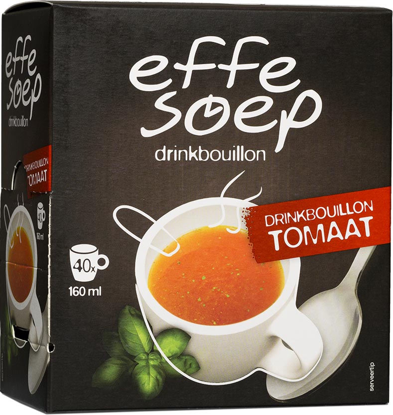 Effe Soep drinkbouillon, tomaat, 160 ml, doos van 40 sticks afbeelding