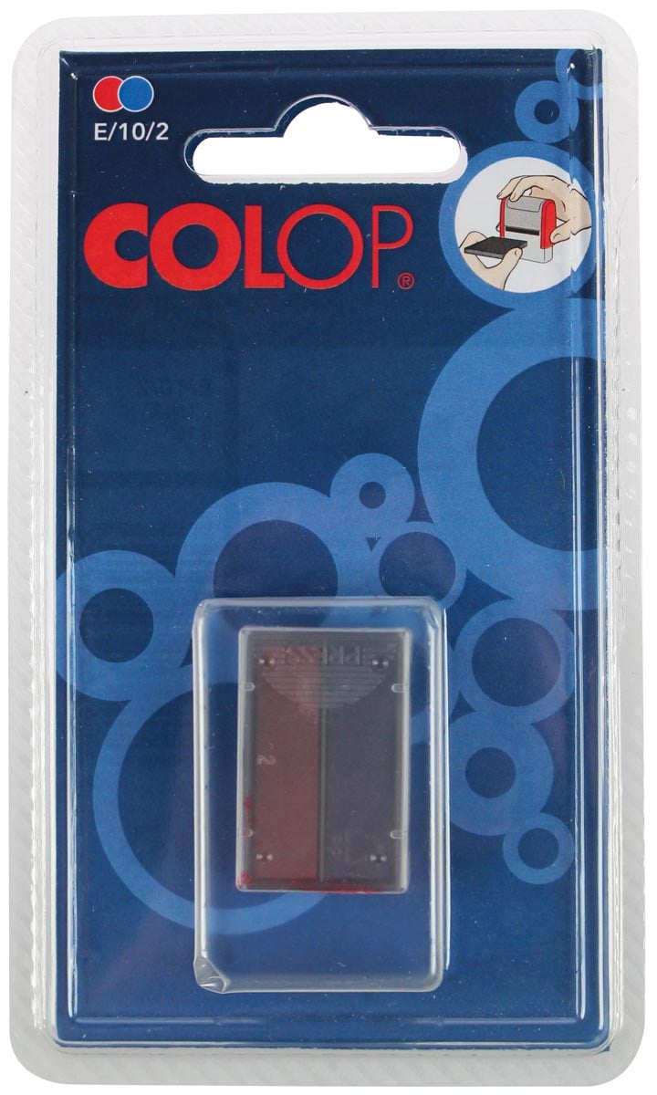 Colop stempelkussen tweekleurig (blauw/rood), voor stempel S160L, blister van 2 stuks afbeelding