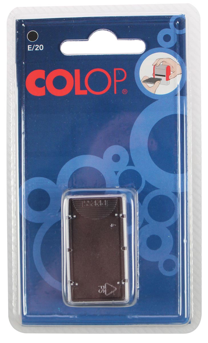 Colop stempelkussen, voor P20, P20N, 20/1, zwart, blister van 2 stuks