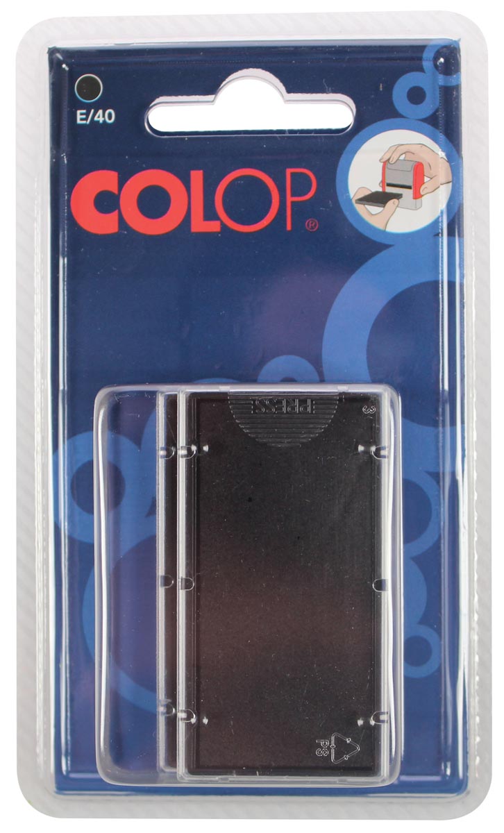 Colop stempelkussen, voor P40, P40N, zwart, blister van 2 stuks