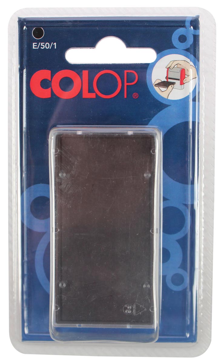 Colop stempelkussen zwart, voor stempel P50, blister van 2 stuks Colop stempelkussen zwart, voor stempel P50, blister van 2 stuks