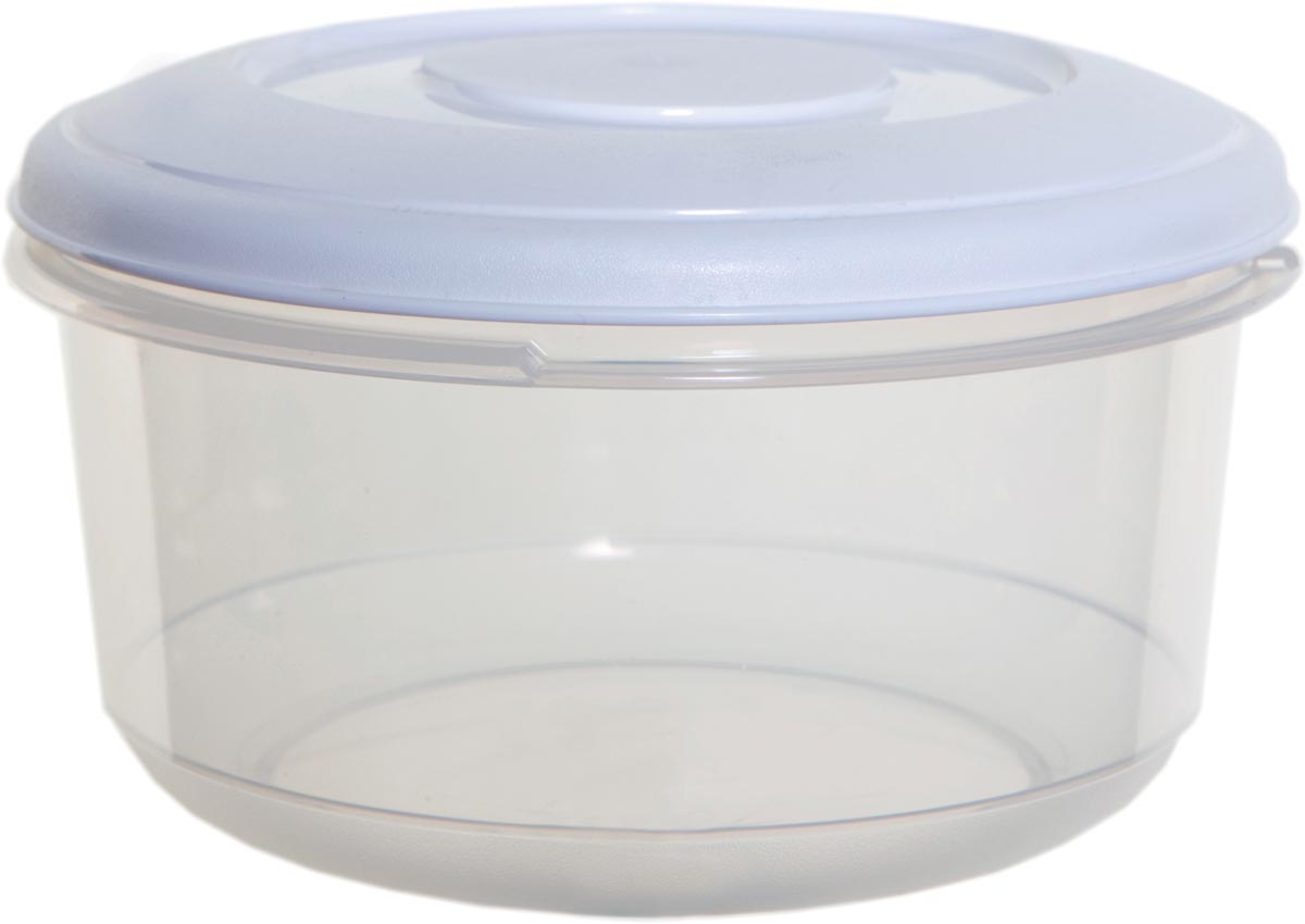 Whitefurze vershouddoos rond 0,5 liter, transparant met wit deksel