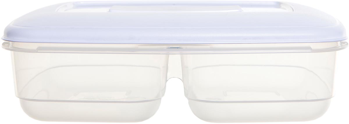 Whitefurze Twin vershouddoos 2,5 liter, met 2 compartimenten, transparant met wit deksel