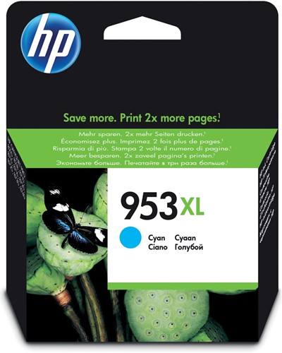 HP inktcartridge 953XL, 1.450 pagina's, OEM F6U16AE, cyaan