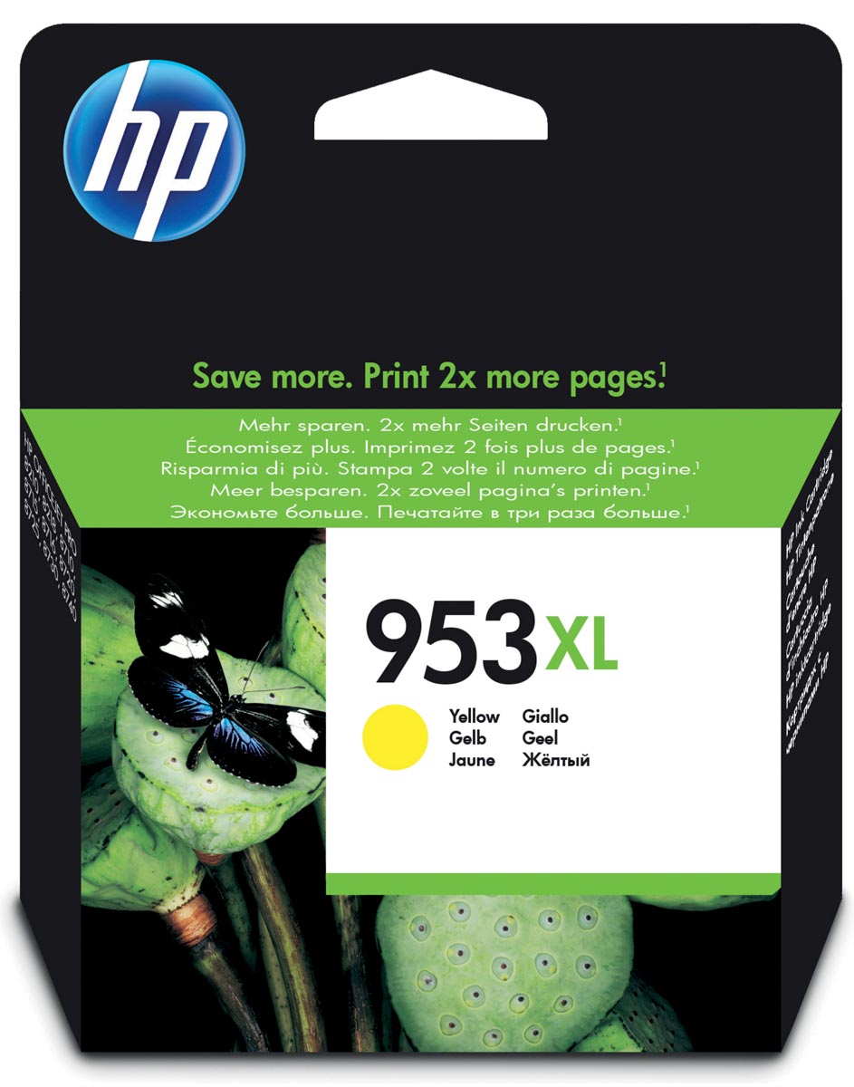 HP inktcartridge 953XL, 1.450 pagina&apos;s, OEM F6U18AE, geel afbeelding