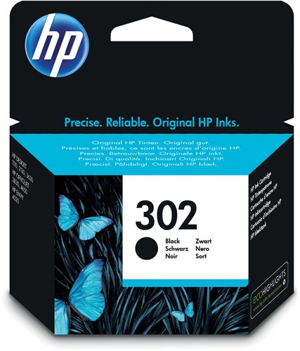 HP inktcartridge 302, 190 pagina's, OEM F6U66AE, zwart