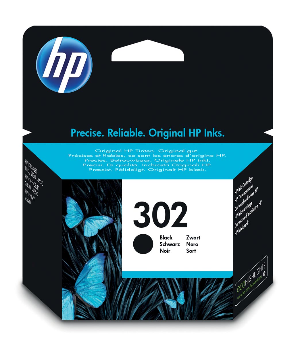 HP inktcartridge 302, 190 pagina's, OEM F6U66AE, zwart HP inktcartridge 302, 190 pagina's, OEM F6U66AE, zwart