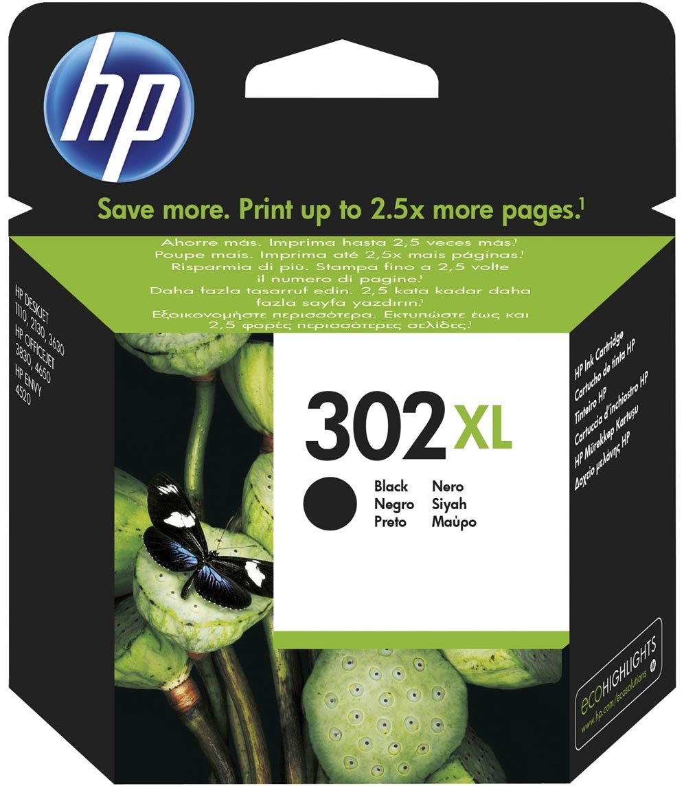 HP inktcartridge 302XL, 480 pagina&apos;s, OEM F6U68AE, zwart afbeelding