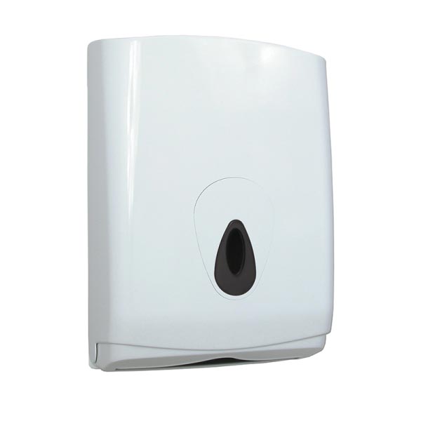 Handdoekdispenser voor gevouwen handdoeken, voor 500 doekjes, wit Handdoekdispenser voor gevouwen handdoeken, voor 500 doekjes, wit