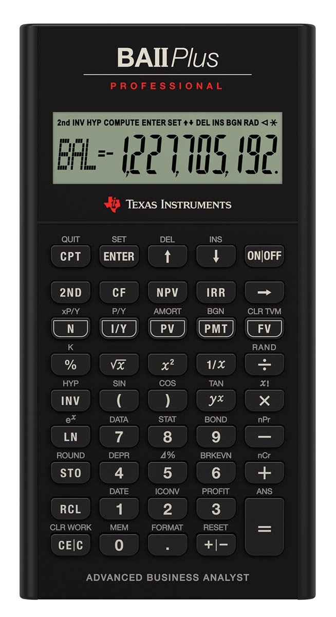 Texas financiële rekenmachine BA II Plus Professional