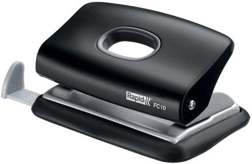 Rapid mini perforator FC10, 2-gaats, 10 blad, zwart
