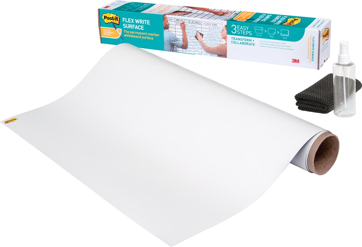 Post-It Flex Write whiteboardfolie op rol, ft 121,9 x 182,9 cm afbeelding