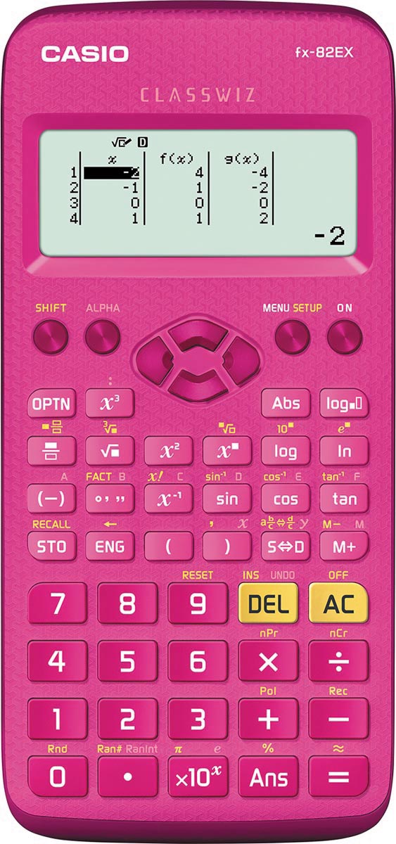 Casio wetenschappelijke rekenmachine FX-82EX, roze