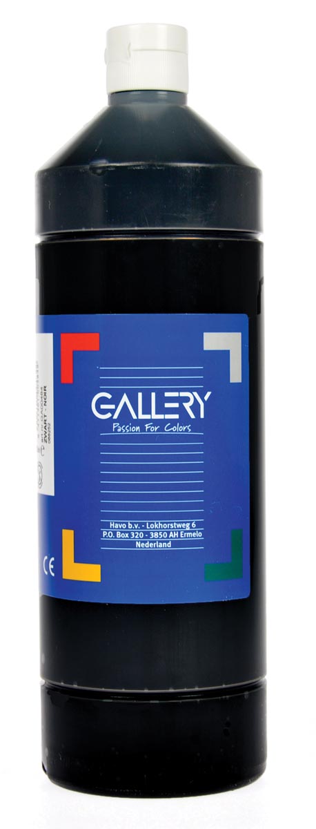 Gallery plakkaatverf, flacon van 1 l, zwart afbeelding