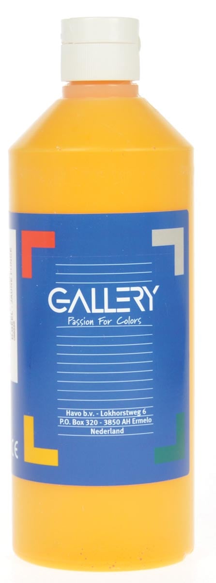 Gallery plakkaatverf, flacon van 500 ml, donkergeel afbeelding