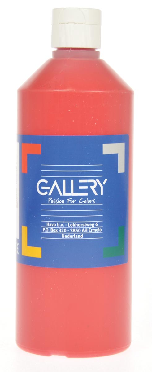 Gallery plakkaatverf, flacon van 500 ml, donkerrood Gallery plakkaatverf, flacon van 500 ml, donkerrood