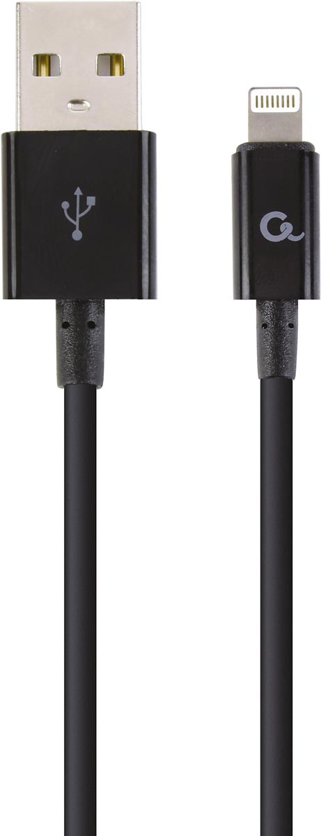 Cablexpert oplaad- en gegevenskabel, USB 2.0-stekker naar 8-pin stekker, 1 m, zwart Cablexpert oplaad- en gegevenskabel, USB 2.0-stekker naar 8-pin stekker, 1 m, zwart