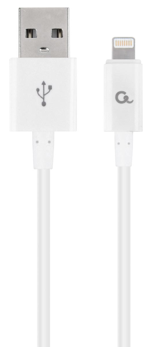 Cablexpert oplaad- en gegevenskabel, USB 2.0-stekker naar 8-pin stekker, 1 m, wit
