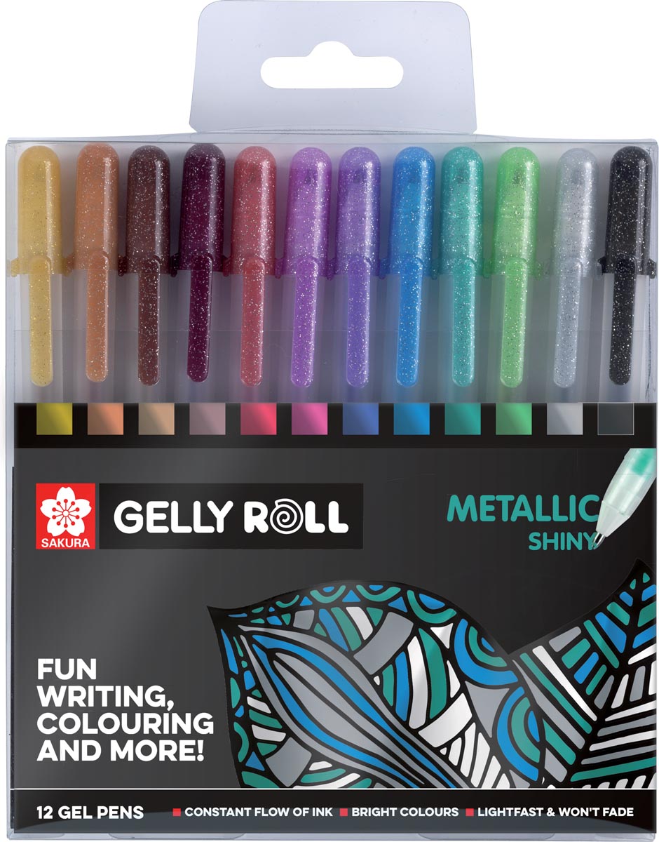 Sakura roller Gelly Roll Metallic, etui van 12 stuks in geassorteerde kleuren afbeelding