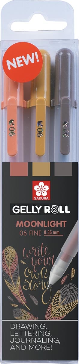 Sakura roller Gelly Roll Moonlight, etui van 3 stuks Nature Sakura roller Gelly Roll Moonlight, etui van 3 stuks Nature