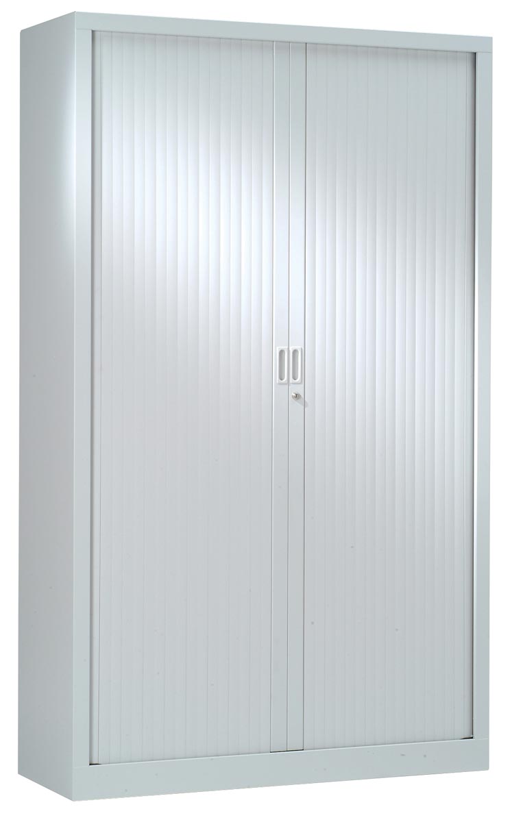 Roldeurkast, hoogte 198 cm, lichtgrijs