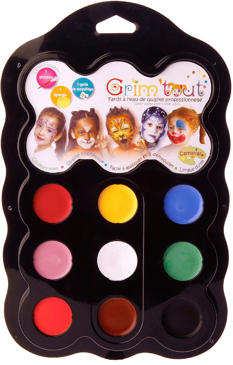Grim&apos;tout schminkpalet Carnaval, 9 kleuren afbeelding
