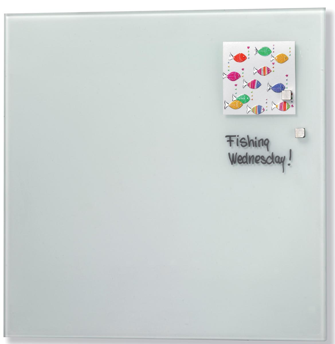 Naga magnetisch glasbord, wit, ft 35 x 35 cm