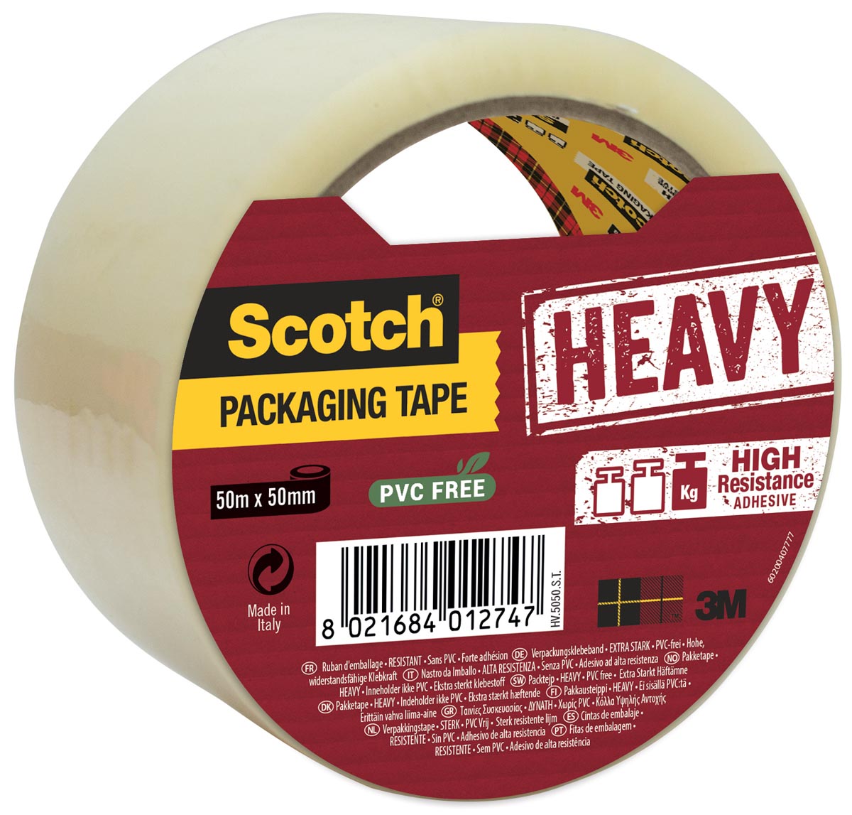 Scotch verpakkingsplakband Heavy, ft 50 mm x 50 m, transparant, per stuk afbeelding