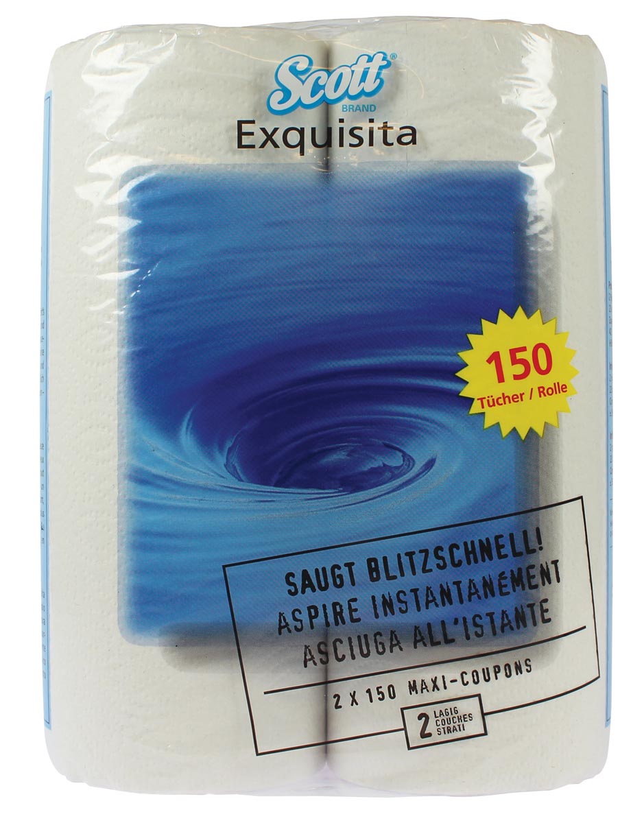 Scott keukenrol Exquisita, 2-laags, 150 vellen, pak van 2 rollen
