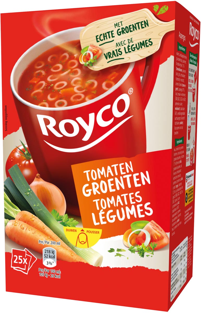 Royco Minute Soup Classic tomaten groenten, pak van 25 zakjes Royco Minute Soup Classic tomaten groenten, pak van 25 zakjes