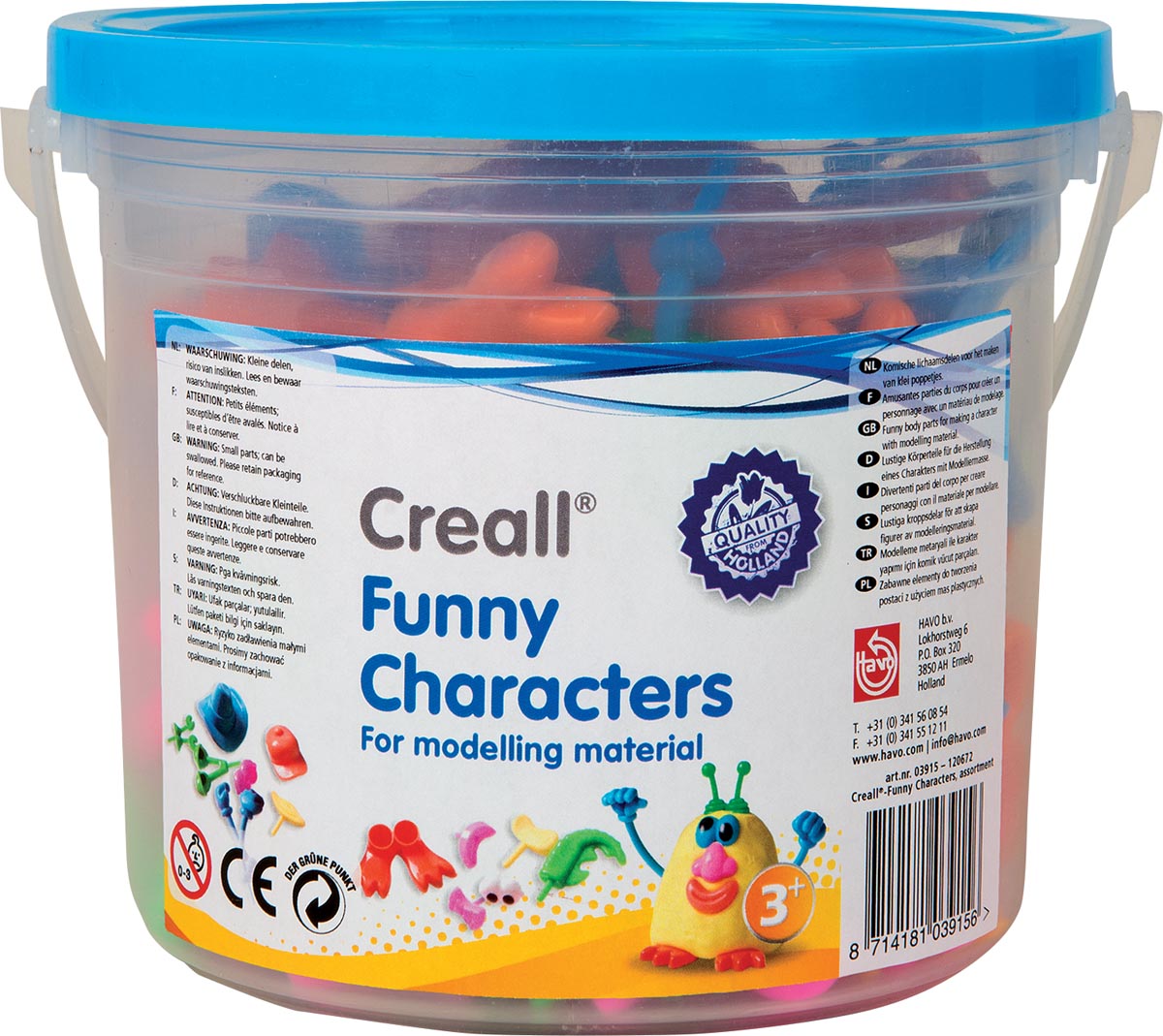 Creall boetseeraccessoires Funny Characters, emmertje met geassorteerde figuren
