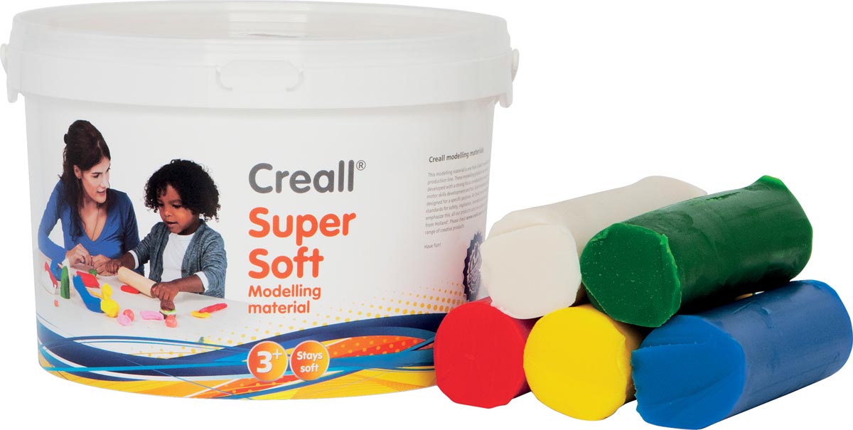 Havo boetseerpasta Supersoft 5 geassorteerde kleuren: rood, groen, geel, wit en blauw afbeelding