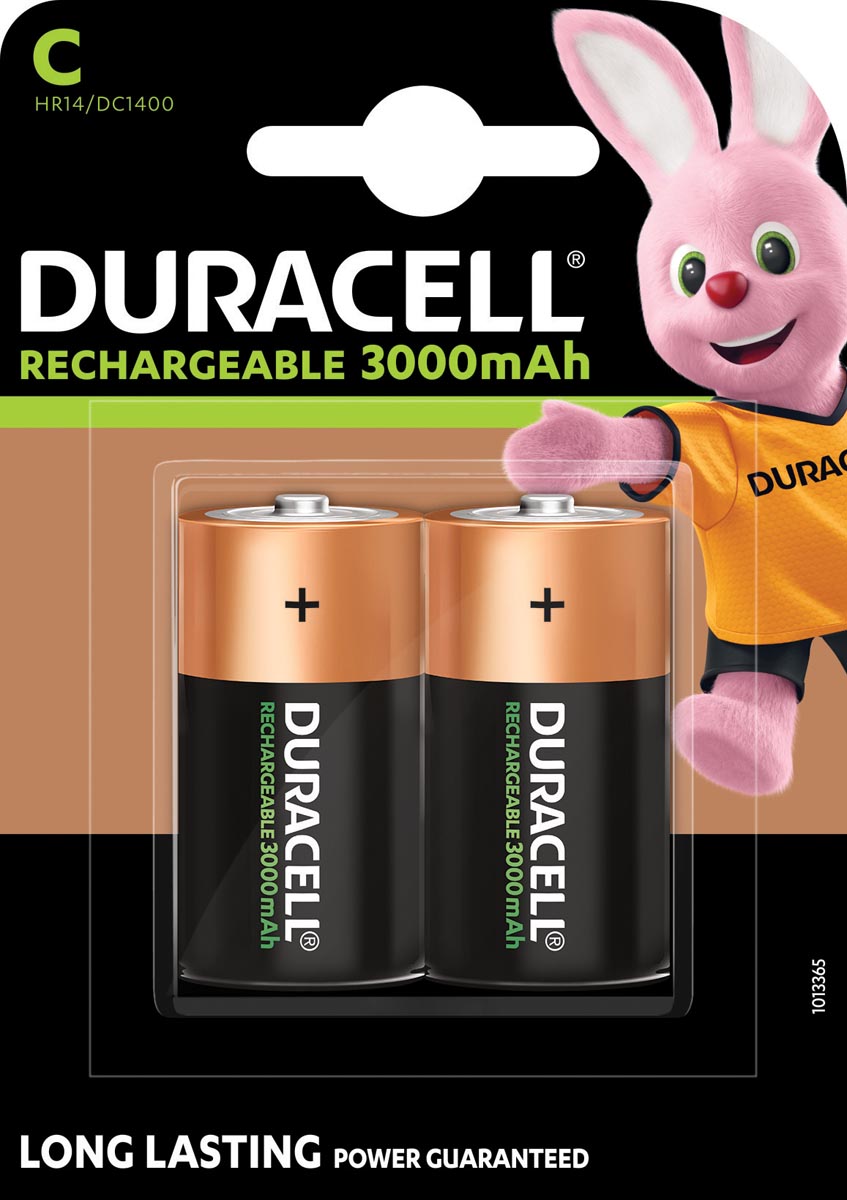 Duracell oplaadbare batterijen C, blister van 2 stuks afbeelding