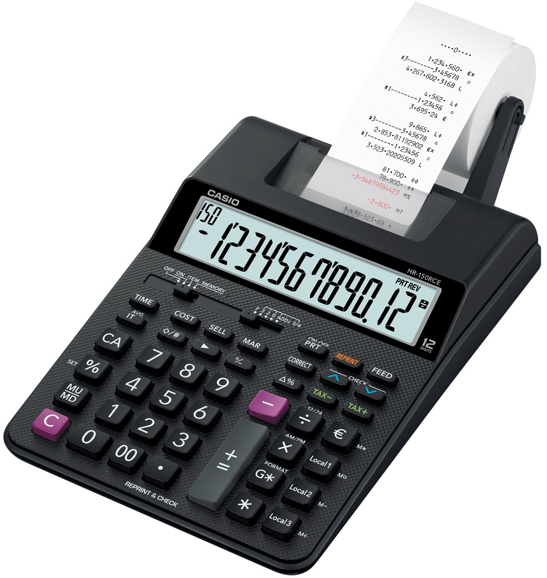 Casio bureaurekenmachine HR-150 RCE afbeelding
