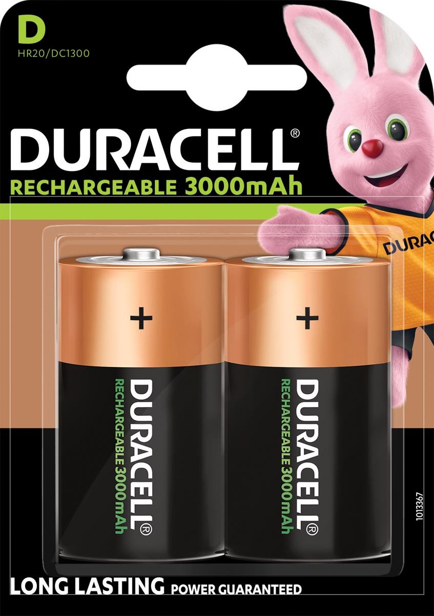 Duracell oplaadbare batterijen D, blister van 2 stuks Duracell oplaadbare batterijen D, blister van 2 stuks