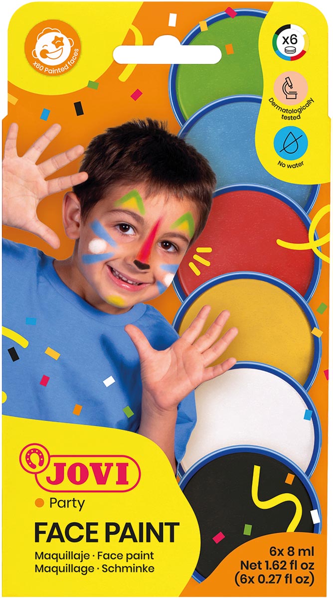 Jovi maquillage Face Paint, kartonnen etui van 6 kleuren Jovi maquillage Face Paint, kartonnen etui van 6 kleuren