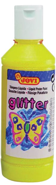 Jovi Plakkaatverf Glitter flacon van 250 ml, geel