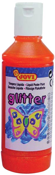 Jovi Plakkaatverf Glitter flacon van 250 ml, oranje